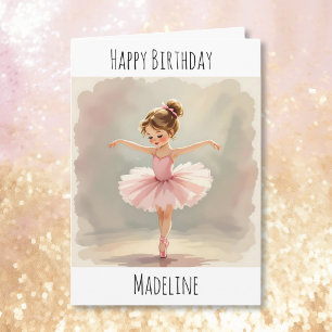 Personalized Ballerina Birthday + Coloring Page Card