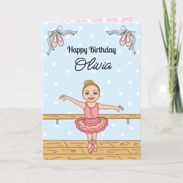 Personalized Ballerina Birthday   Holiday Card (Front)