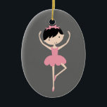 Personalized Ballerina Christmas Ornament<br><div class="desc">This super cute ballerina ornament makes a great holiday keepsake for your child, just change the template text and change the background colours if you want and you're all set! If you need help or have something else in mind, just click on the contact link above to send the designer...</div>