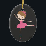 Personalized Ballerina Christmas Ornament<br><div class="desc">This super cute ballerina ornament makes a great holiday keepsake for your child, just change the template text and change the background colours if you want and you're all set! If you need help or have something else in mind, just click on the contact link above to send the designer...</div>