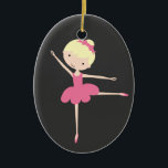 Personalized Ballerina Christmas Ornament<br><div class="desc">This super cute ballerina ornament makes a great holiday keepsake for your child, just change the template text and change the background colours if you want and you're all set! If you need help or have something else in mind, just click on the contact link above to send the designer...</div>