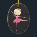 Personalized Ballerina Christmas Ornament<br><div class="desc">This super cute ballerina ornament makes a great holiday keepsake for your child, just change the template text and change the background colours if you want and you're all set! If you need help or have something else in mind, just click on the contact link above to send the designer...</div>