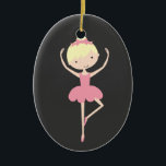 Personalized Ballerina Christmas Ornament<br><div class="desc">This super cute ballerina ornament makes a great holiday keepsake for your child, just change the template text and change the background colours if you want and you're all set! If you need help or have something else in mind, just click on the contact link above to send the designer...</div>