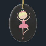 Personalized Ballerina Christmas Ornament<br><div class="desc">This super cute ballerina ornament makes a great holiday keepsake for your child, just change the template text and change the background colours if you want and you're all set! If you need help or have something else in mind, just click on the contact link above to send the designer...</div>