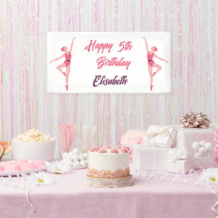 Personalized Ballerina Dance Happy Birthday Banner