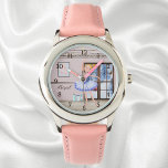 Personalized Ballerina Dance Studio Winter Ballet Watch<br><div class="desc">This beautiful ballet watch features a pretty blonde ballerina wearing a purple tutu. The ballerina is practicing in a pink and wood dance studio in front of a window displaying a beautiful winter snow scene. The dance studio features a balance bar, fairy lights, a picture of pointe shoes and water...</div>
