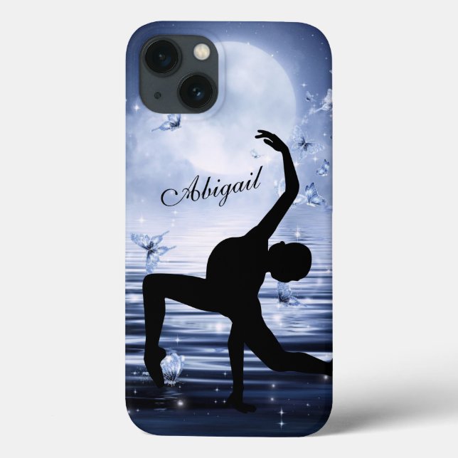 Personalized Ballerina Full Moon and Butterflies Case-Mate iPhone Case (Back)