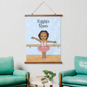 Personalized Ballerina Girl's Room Sign Hanging Ta Hanging Tapestry