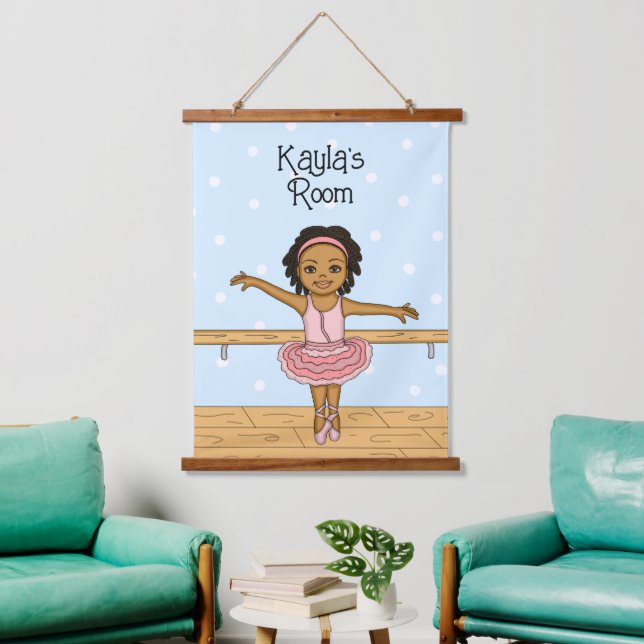 Personalized Ballerina Girl's Room Sign Hanging Ta Hanging Tapestry (Living Room)