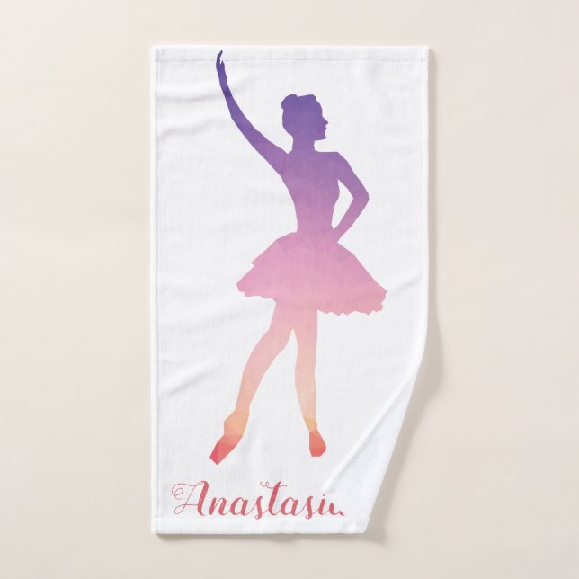 Personalized ballerina in modern geometric design  hand towel (Hand Towel)