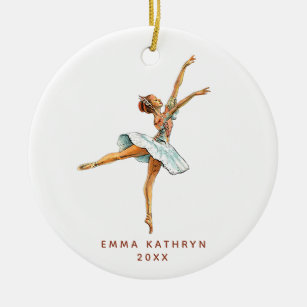 Personalized Ballerina Little Girl Sugarplum Fairy Ceramic Ornament