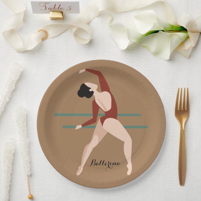 Personalized Ballerina  Paper Plate (Wedding)