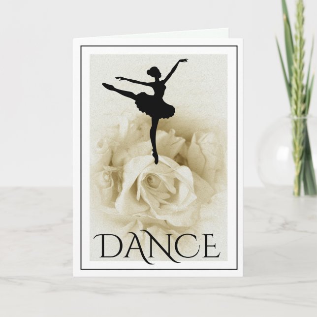 Personalized Ballerina Sophisticated Ballet Dance Card (Front)
