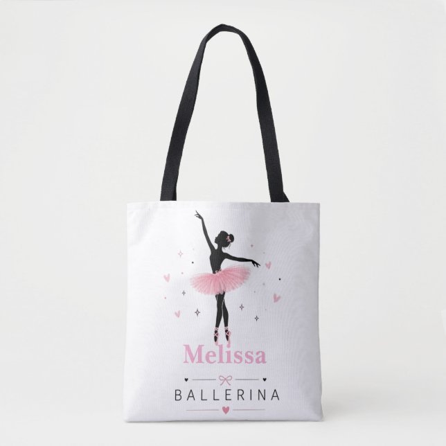 "Personalized Ballerina Tote Bag | Custom Name  (Front)