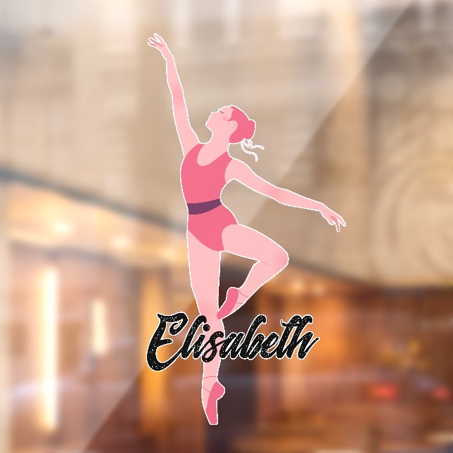 Personalized Ballerina Window Cling – Custom Name  (Sheet 2)