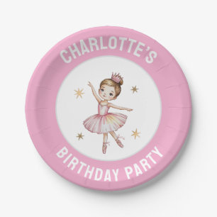 Personalized ballet Ballerina Birthday Party Paper Plate