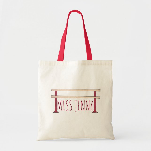 Personalized Ballet Barre Dance Teacher Gift Tote (Front)