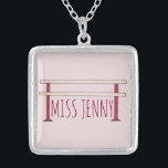 Personalized Ballet Barre Dance Teacher Necklace<br><div class="desc">Necklace features an original ballet-themed illustration of a ballet barre. Perfect as a holiday or recital gift for your favourite ballerina,  dance enthusiast,  or dance teacher!</div>