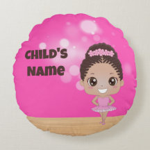 Personalized Ballet Beauty Round Pillow