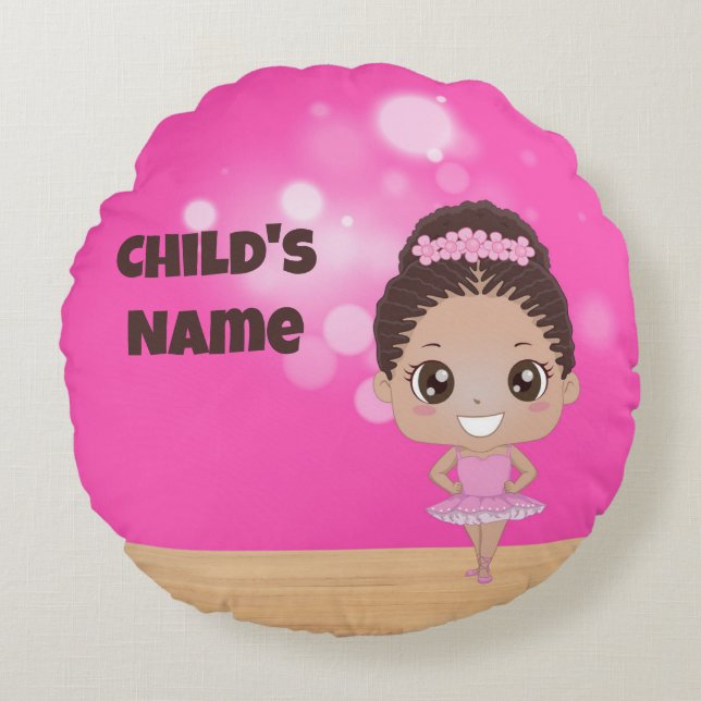 Personalized Ballet Beauty Round Pillow (Front)