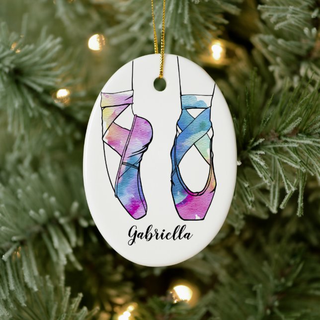 Personalized Ballet Christmas Ceramic Ornament (Tree)