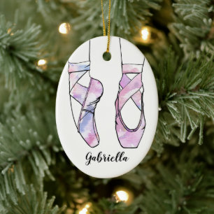 Personalized Ballet Christmas Ceramic Ornament