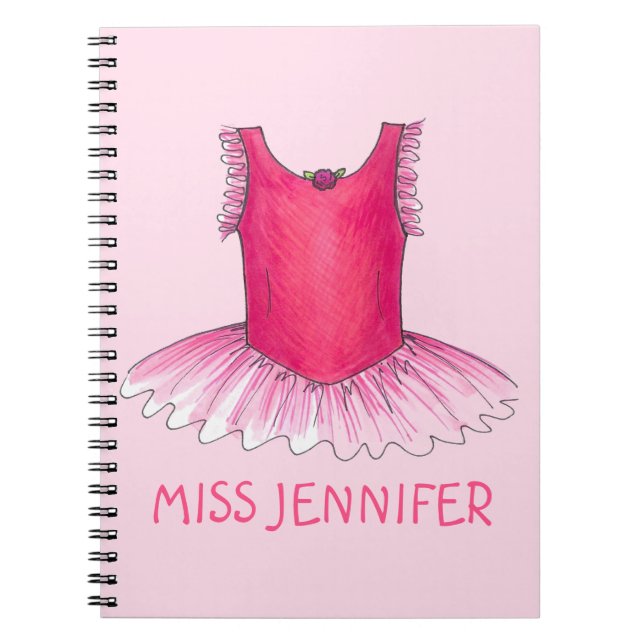 Personalized Ballet Dance Teacher Gift Notebook (Front)