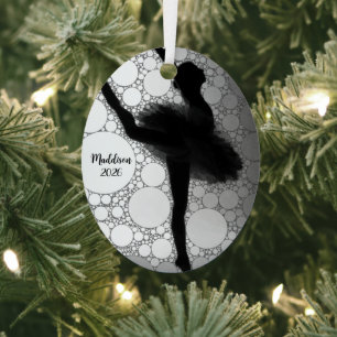 Personalized Ballet Dancing Ballerina Christmas Metal Ornament