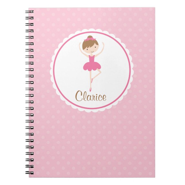 Personalized Ballet Notebook / Journal for Girls (Front)