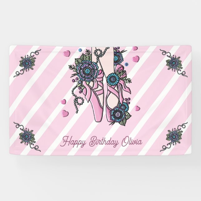 Personalized Ballet Shoes Banner (Horizontal)