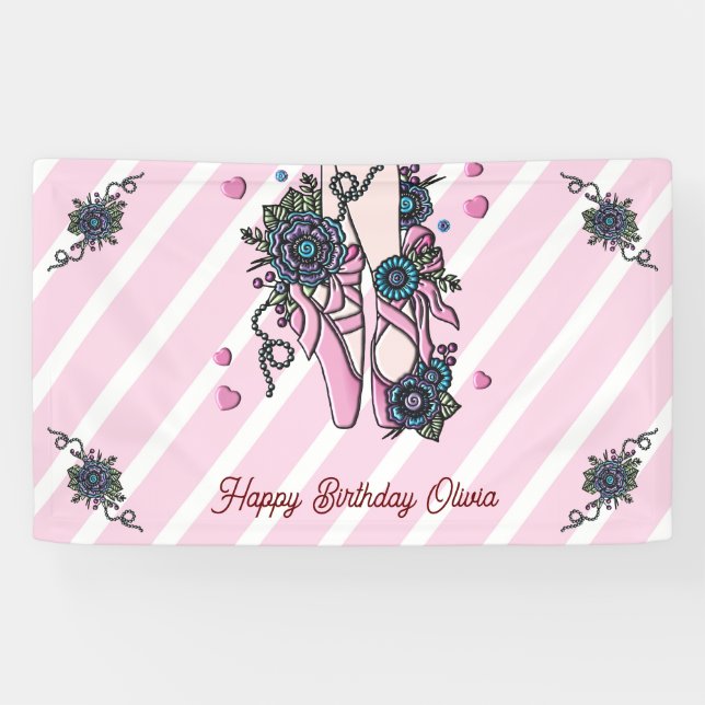 Personalized Ballet Shoes Banner (Horizontal)