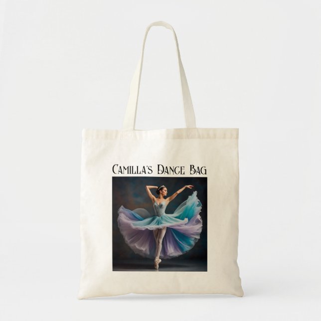 Personalized Ballet Shoes Dance Tote Bag (Front)