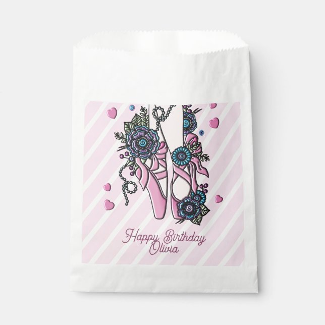 Personalized Ballet Shoes Favour Bag (Front)