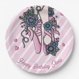Personalized Ballet Shoes Paper Plate