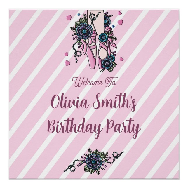 Personalized Ballet Shoes Poster (Front)