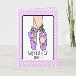 Personalized Ballet Slippers Ballerina Birthday Ca Card