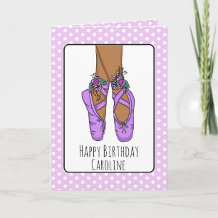 Personalized Ballet Slippers Ballerina Birthday Ca Card