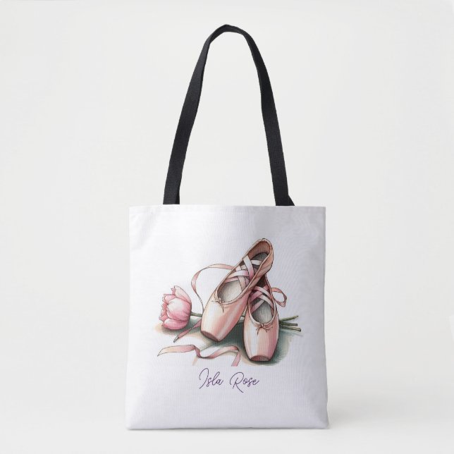 Personalized Ballet Slippers Tote (Front)