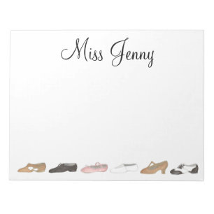 Personalized Ballet Tap Jazz Dance Teacher Gift Notepad