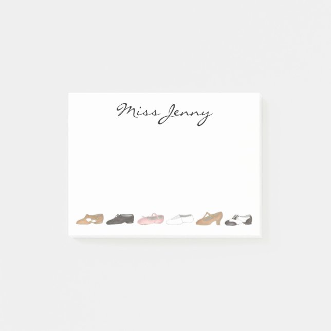 Personalized Ballet Tap Jazz Dance Teacher Gift Post-it Notes (Front)