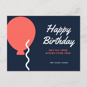 Personalized - Balloon Birthday Postcard