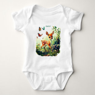Personalized Bambi and Butterflies Baby Bodysuit