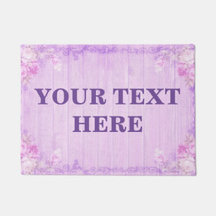 Personalized Bamboo Wood Wooden Background Doormat