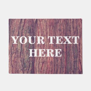 Personalized Bamboo Wood Wooden Background Doormat