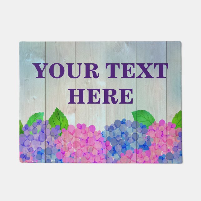 Personalized Bamboo Wood Wooden Background Doormat (Front)