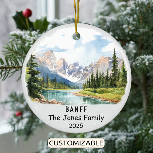 Personalized Banff Ornament, Canada Ceramic Ornament
