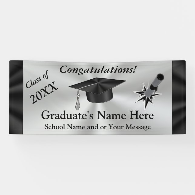 Personalized Banners for Graduation, YEAR and NAME (Horizontal)