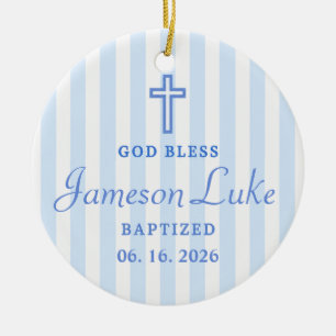 Personalized Baptism 2026 Baby Photo & Name Ceramic Ornament