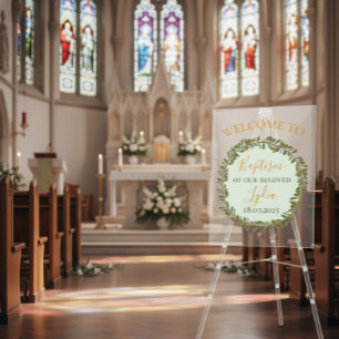 Personalized Baptism Acrylic Welcome Sign