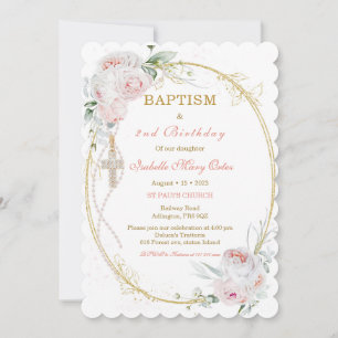 Personalized Baptism and 2nd Birthday Invitation